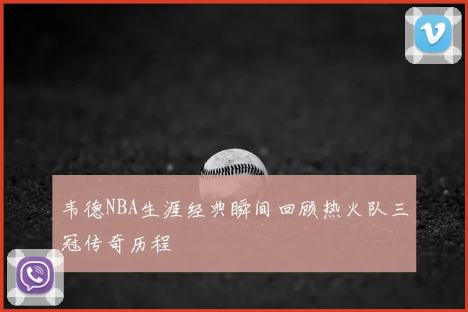 韦德NBA生涯经典瞬间回顾热火队三冠传奇历程